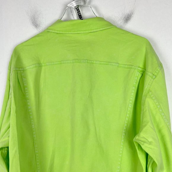 NWT Mistress Rocks Fathom Oversized Denim Jacket Neon Green Size Medium M NEW - Picture 10 of 12